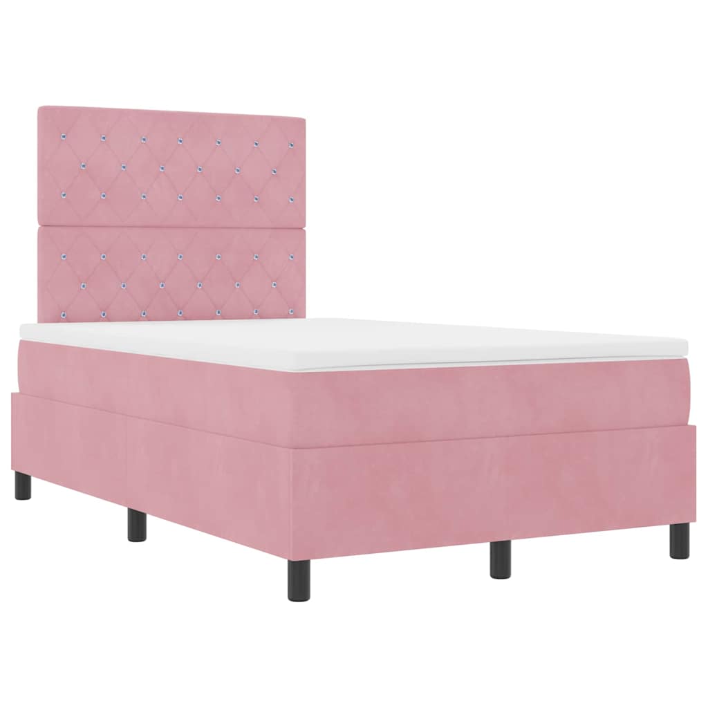 Lit à ressorts avec matelas Rose 120 x 200 cm Velours - XIOS