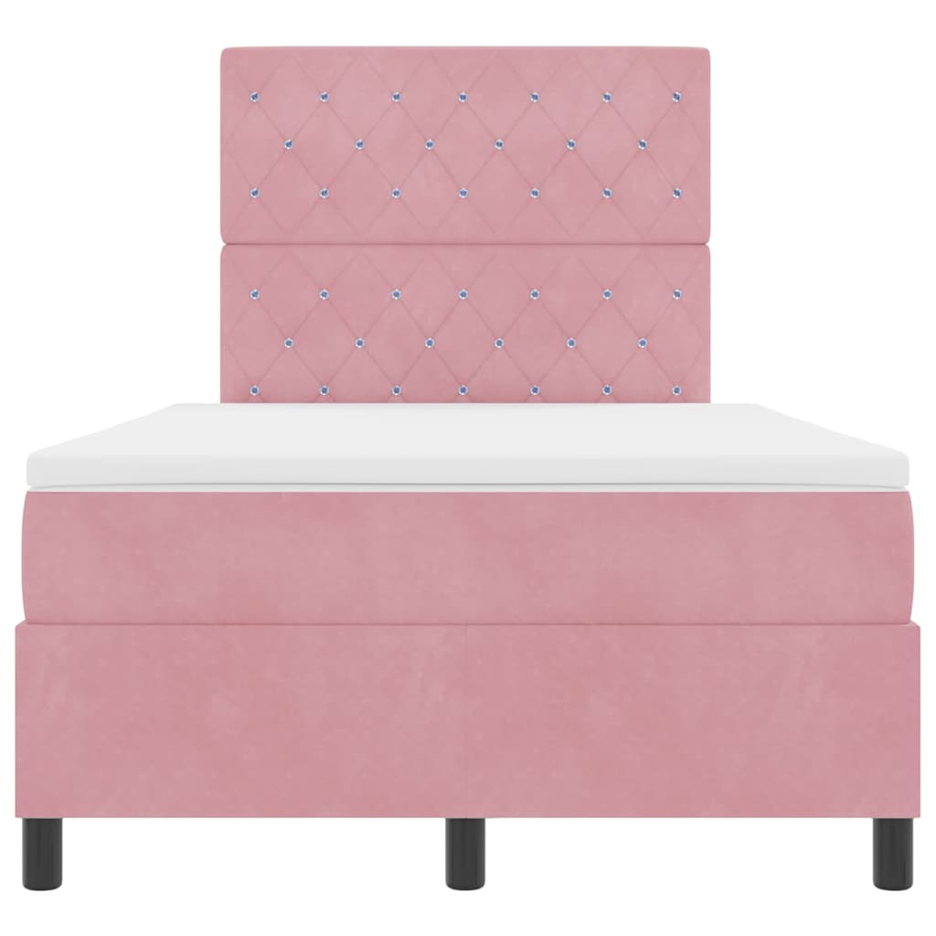 Lit à ressorts avec matelas Rose 120 x 200 cm Velours - XIOS