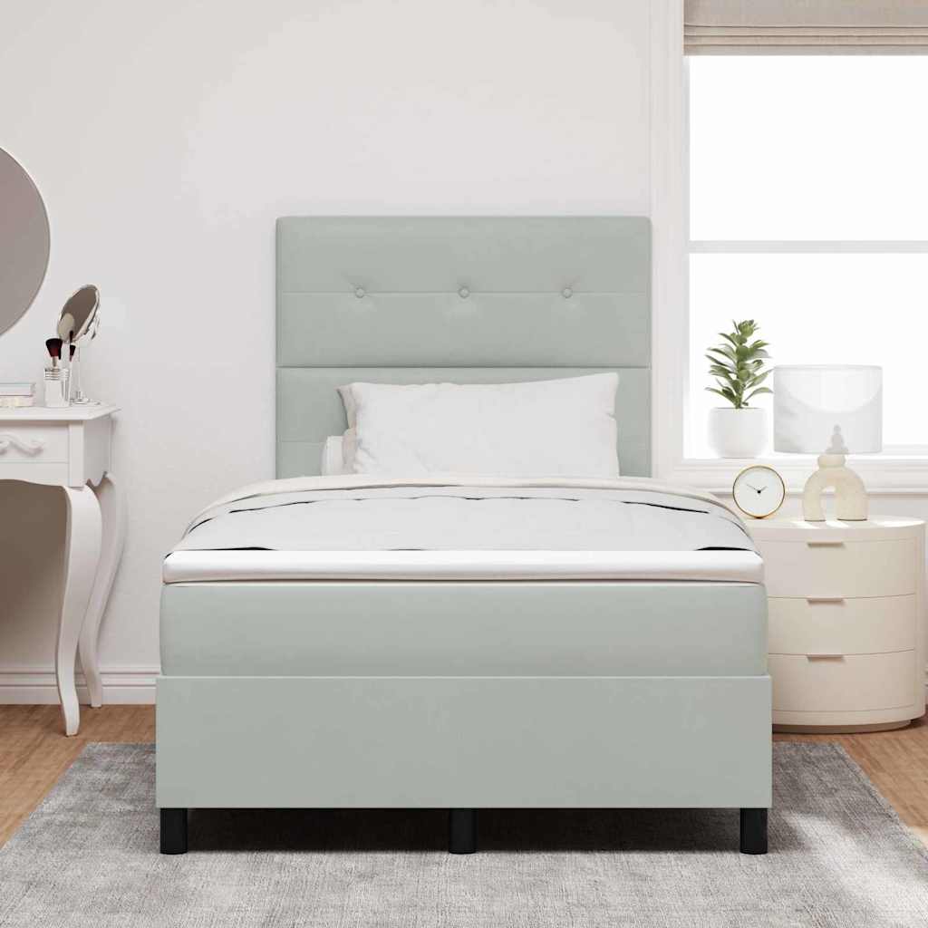 Lit à ressorts avec matelas Gris clair 120 x 190 cm Velours - XIOS