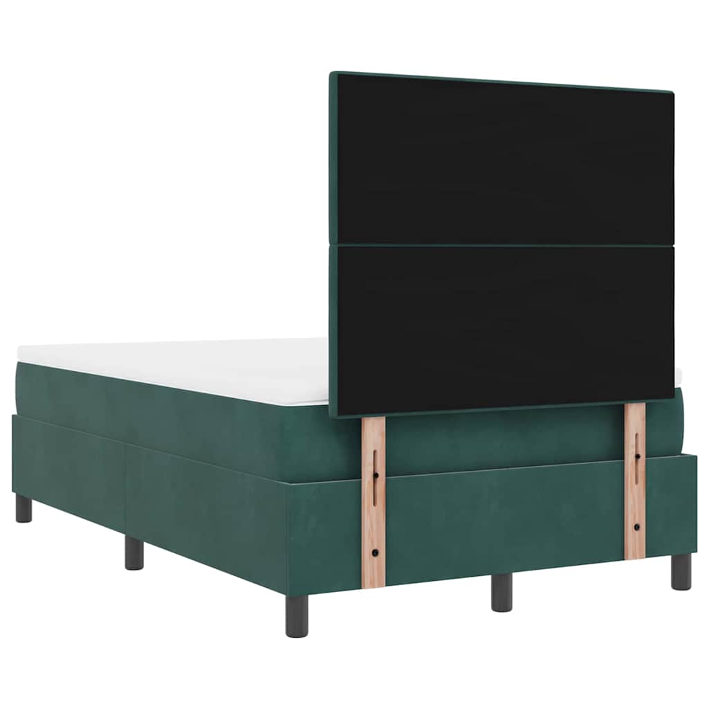 Lit à ressorts avec tête de lit Vert foncé 120 x 190 cm Velours - XIOS