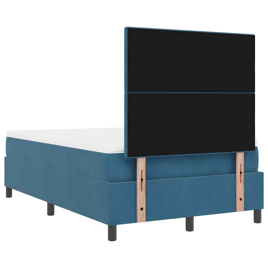 Lit à ressorts avec tête de lit Bleu foncé 120 x 200 cm Velours - XIOS
