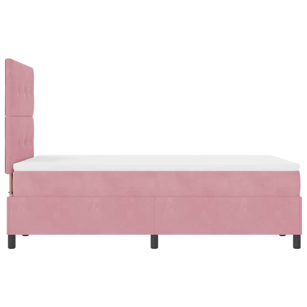 Lit à ressorts avec tête de lit Rose 120 x 200 cm Velours - XIOS