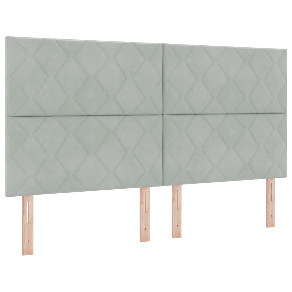 Lit à ressorts avec matelas Gris clair 180 x 200 cm Velours - XIOS