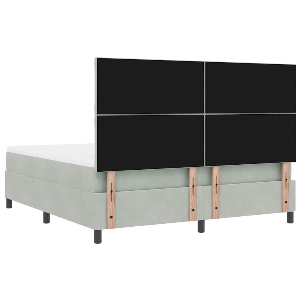 Lit à ressorts avec matelas Gris clair 180 x 200 cm Velours - XIOS