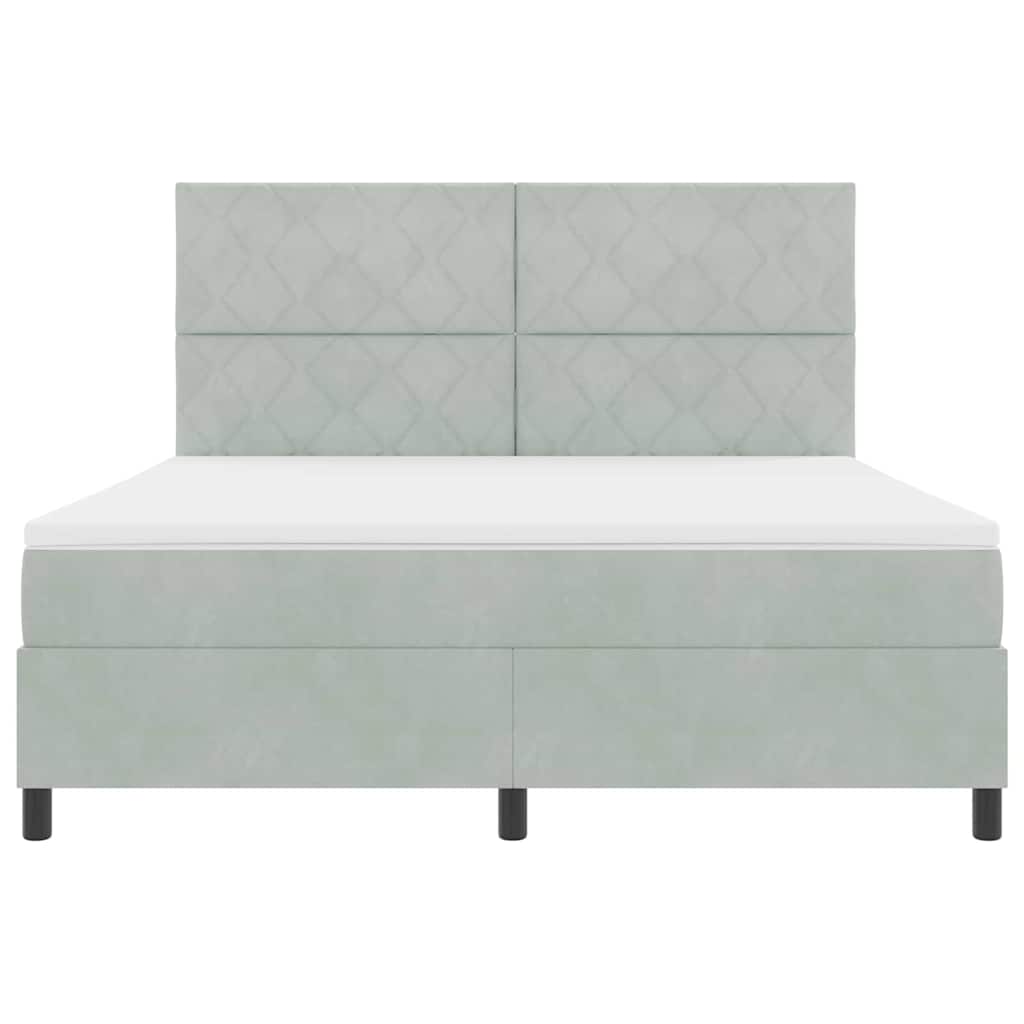 Lit à ressorts avec matelas Gris clair 180 x 200 cm Velours - XIOS