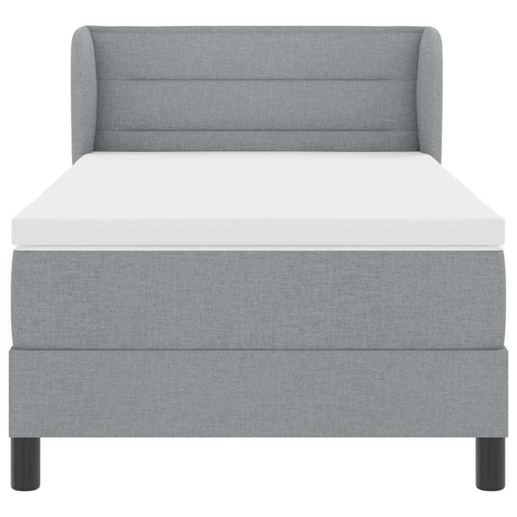 Lit à ressorts avec matelas Gris clair 80 x 200 cm tissu - XIOS