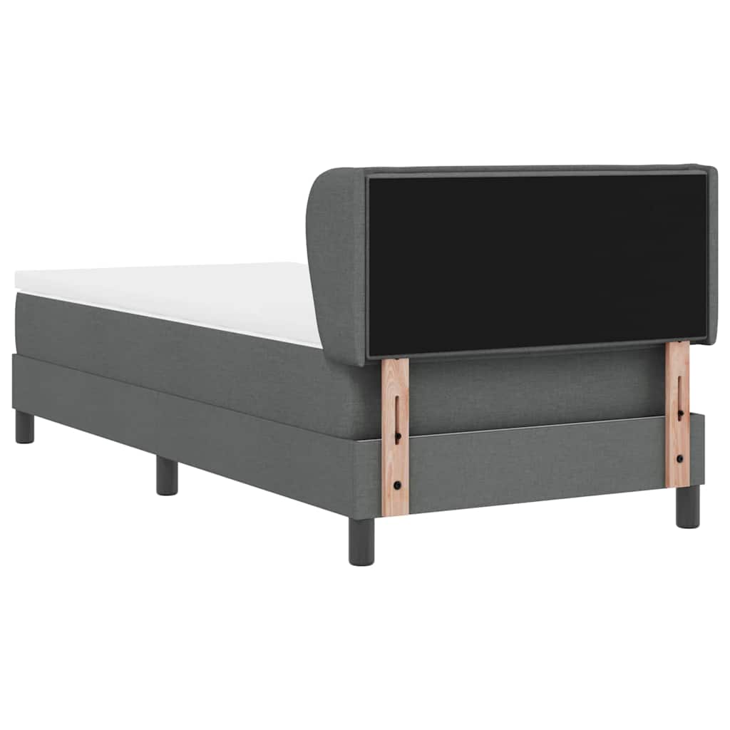 Lit à ressorts avec matelas Gris foncé 80 x 200 cm tissu - XIOS
