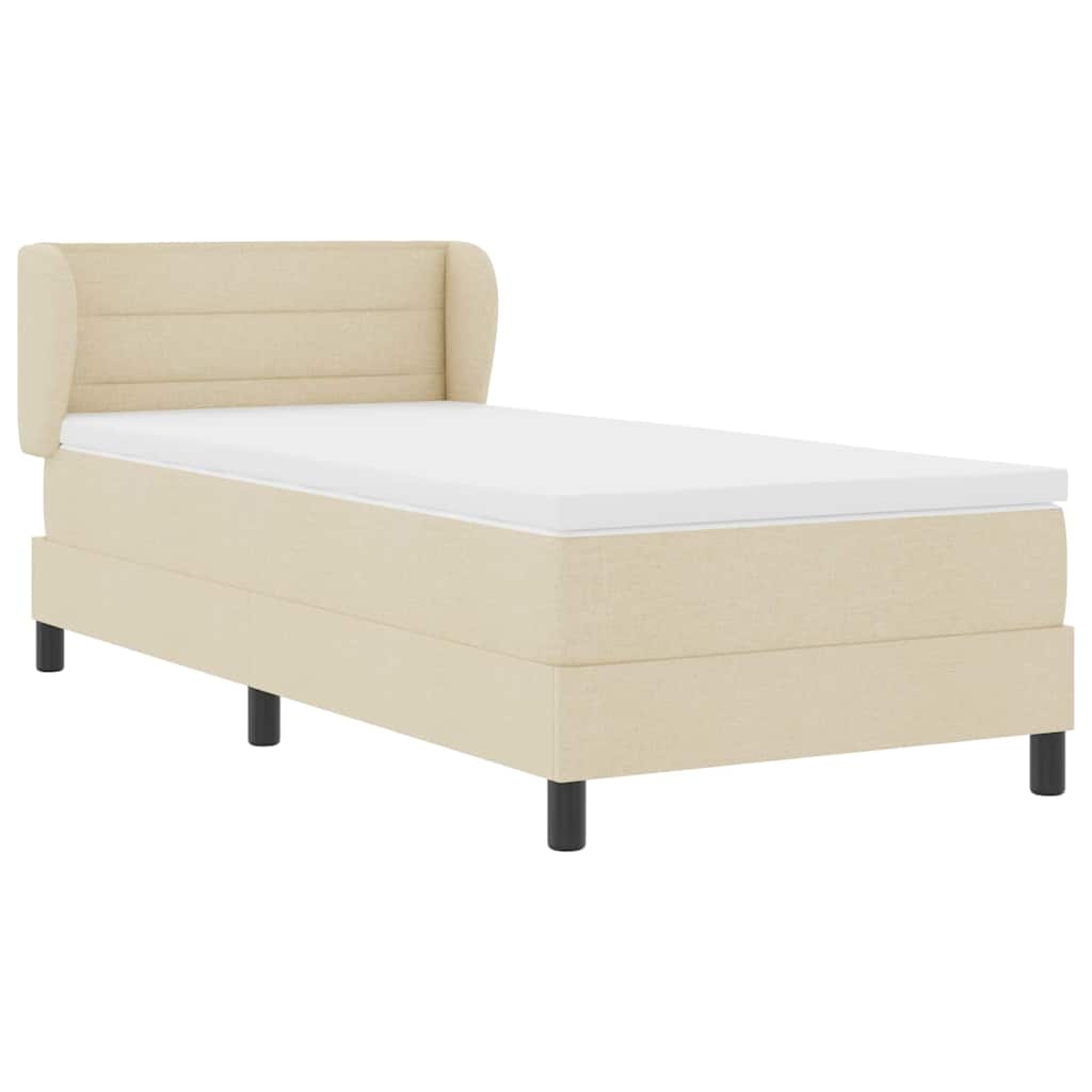 Lit à ressorts avec matelas Crème 80 x 200 cm tissu - XIOS