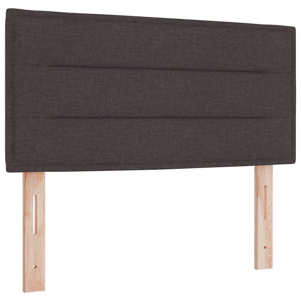 Lit à ressorts avec matelas Marron foncé 90 x 190 cm tissu - XIOS