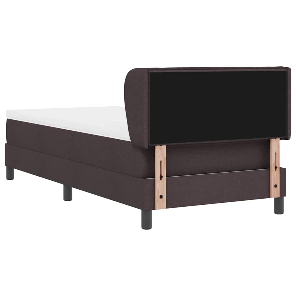 Lit à ressorts avec matelas Marron foncé 90 x 190 cm tissu - XIOS