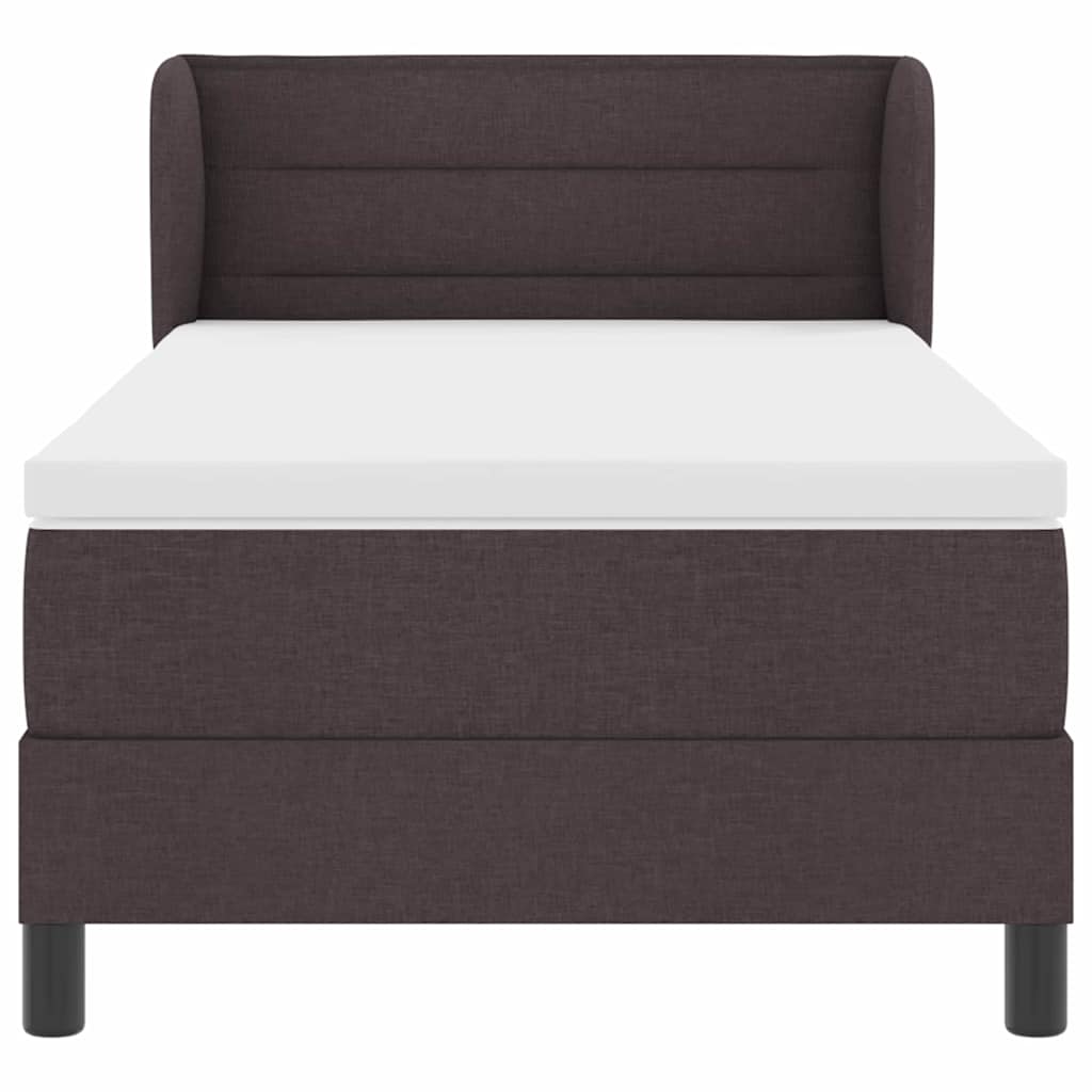 Lit à ressorts avec matelas Marron foncé 90 x 190 cm tissu - XIOS