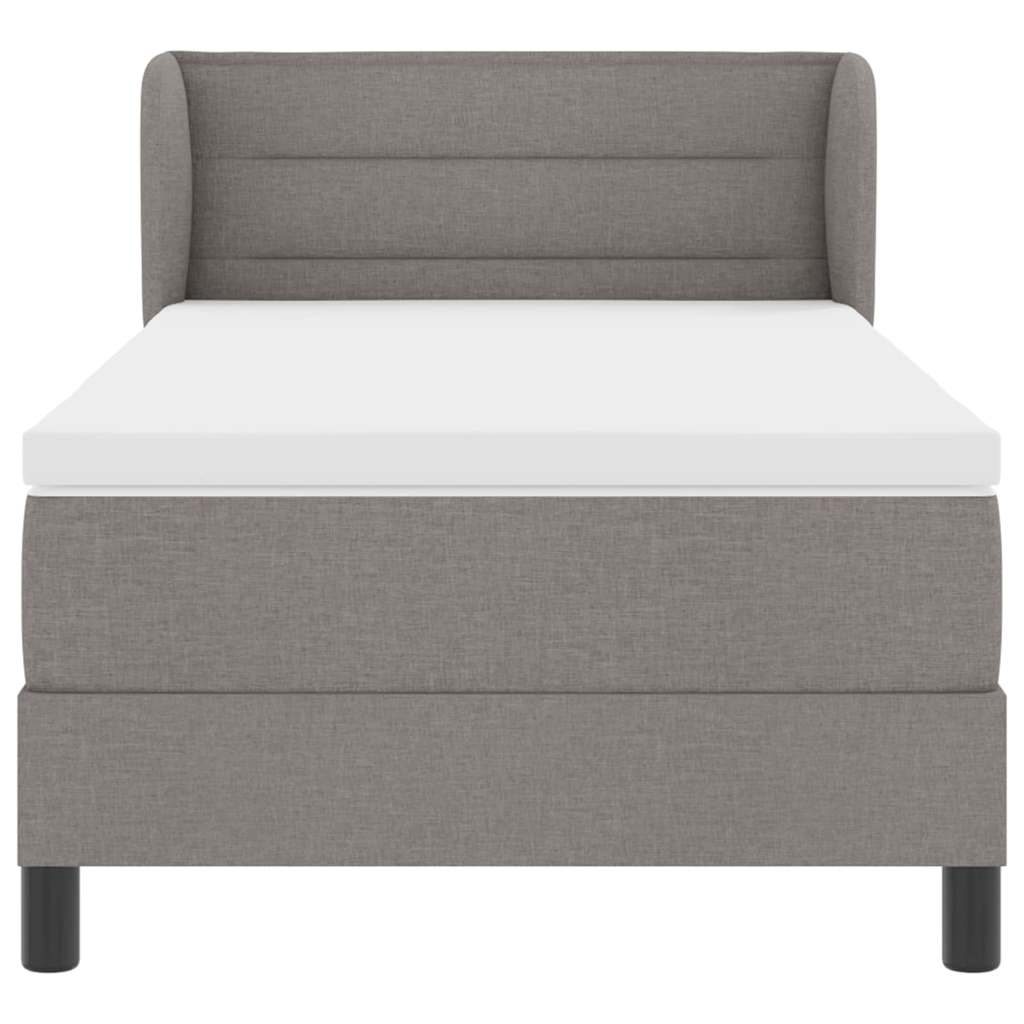 Lit à ressorts avec matelas Taupe 90 x 190 cm tissu - XIOS