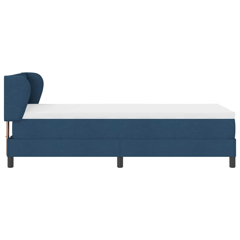Lit à ressorts avec matelas Bleu 90 x 190 cm tissu - XIOS