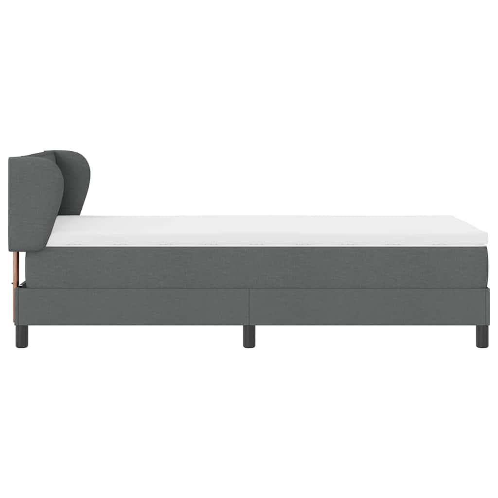 Lit à ressorts avec matelas Gris foncé 90 x 200 cm tissu - XIOS