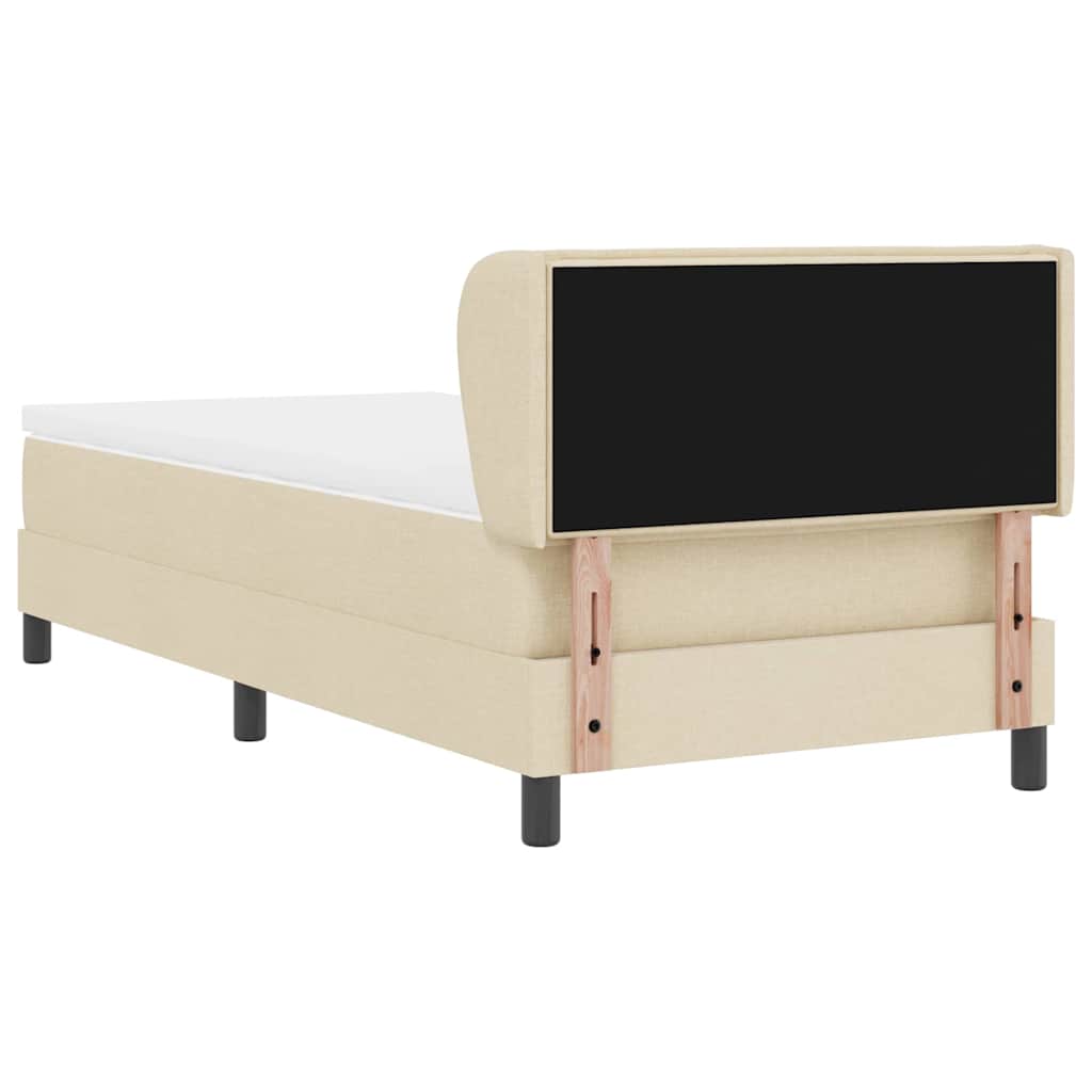 Lit à ressorts avec matelas Crème 100 x 200 cm tissu - XIOS