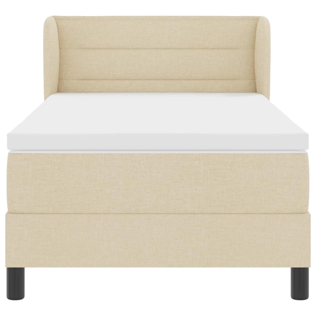 Lit à ressorts avec matelas Crème 100 x 200 cm tissu - XIOS