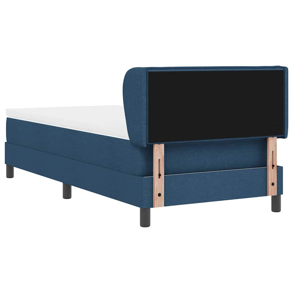 Lit à ressorts avec matelas Bleu 100 x 200 cm tissu - XIOS