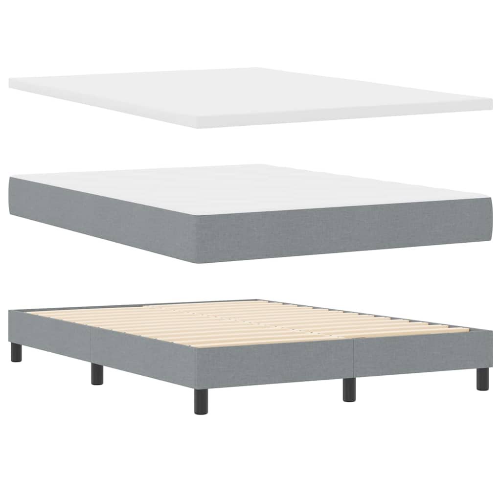 Lit à ressorts avec matelas Gris clair 140 x 190 cm tissu - XIOS