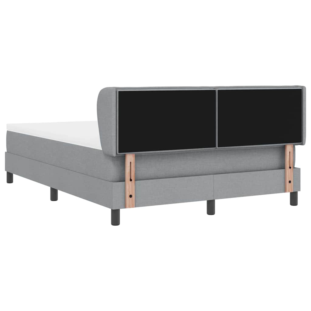 Lit à ressorts avec matelas Gris clair 140 x 190 cm tissu - XIOS