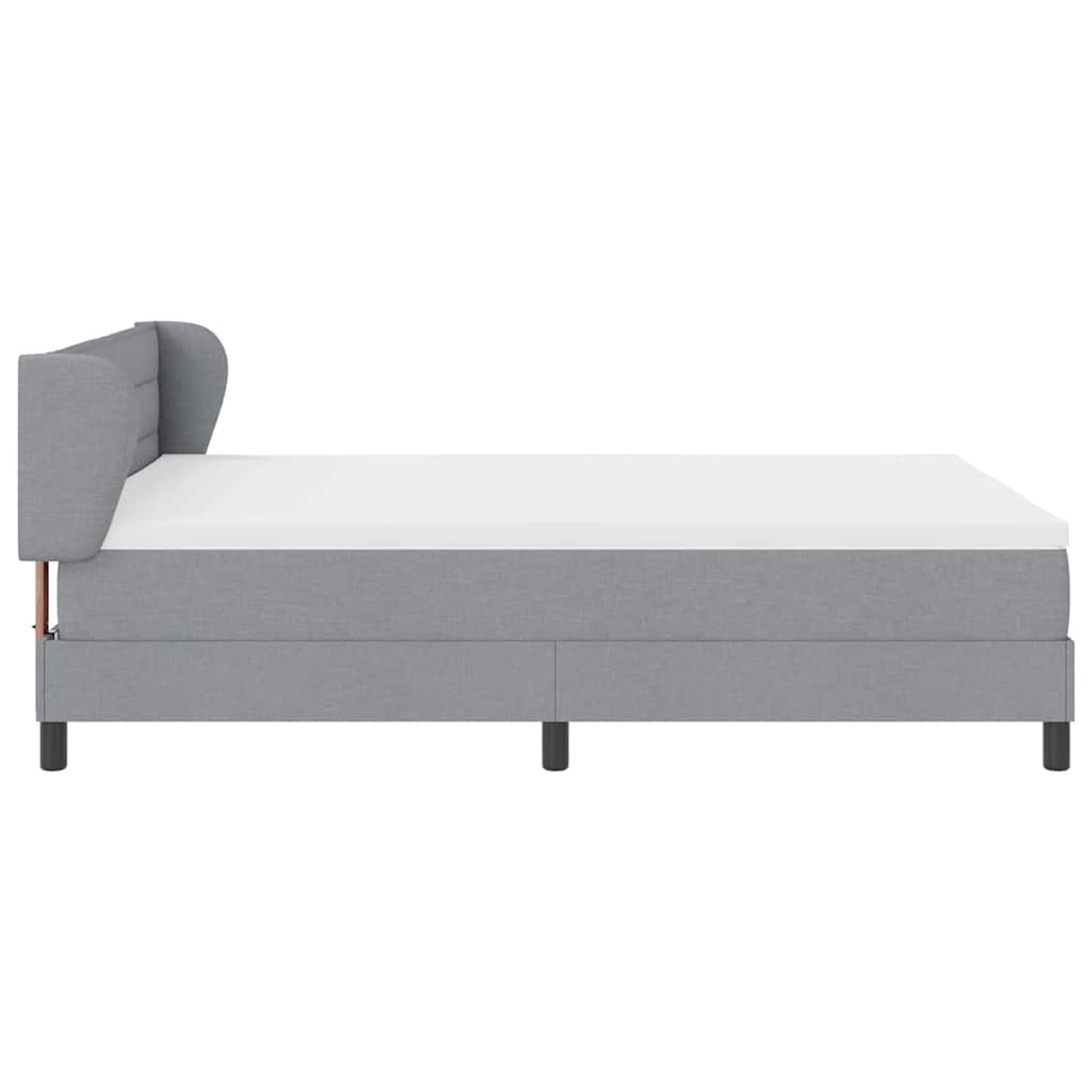 Lit à ressorts avec matelas Gris clair 140 x 190 cm tissu - XIOS