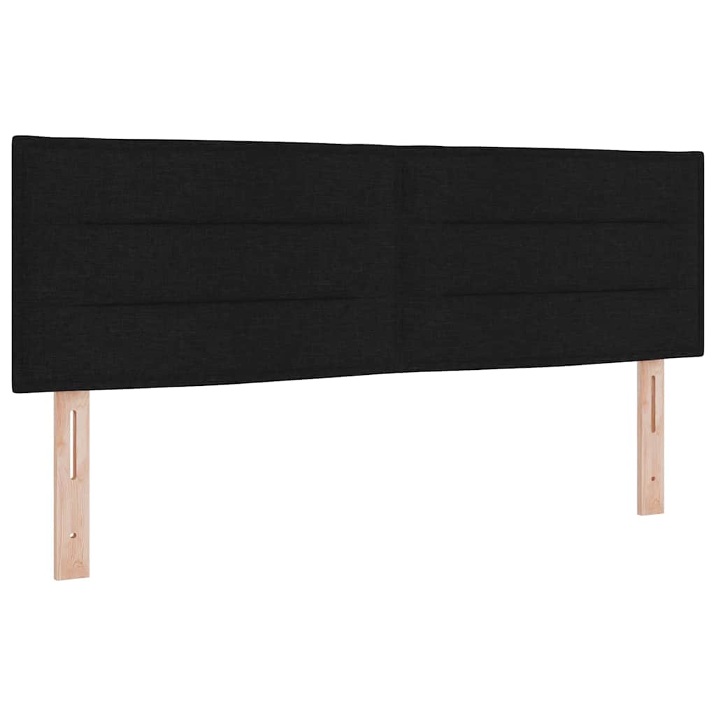 Lit à ressorts avec matelas Noir 140 x 190 cm tissu - XIOS