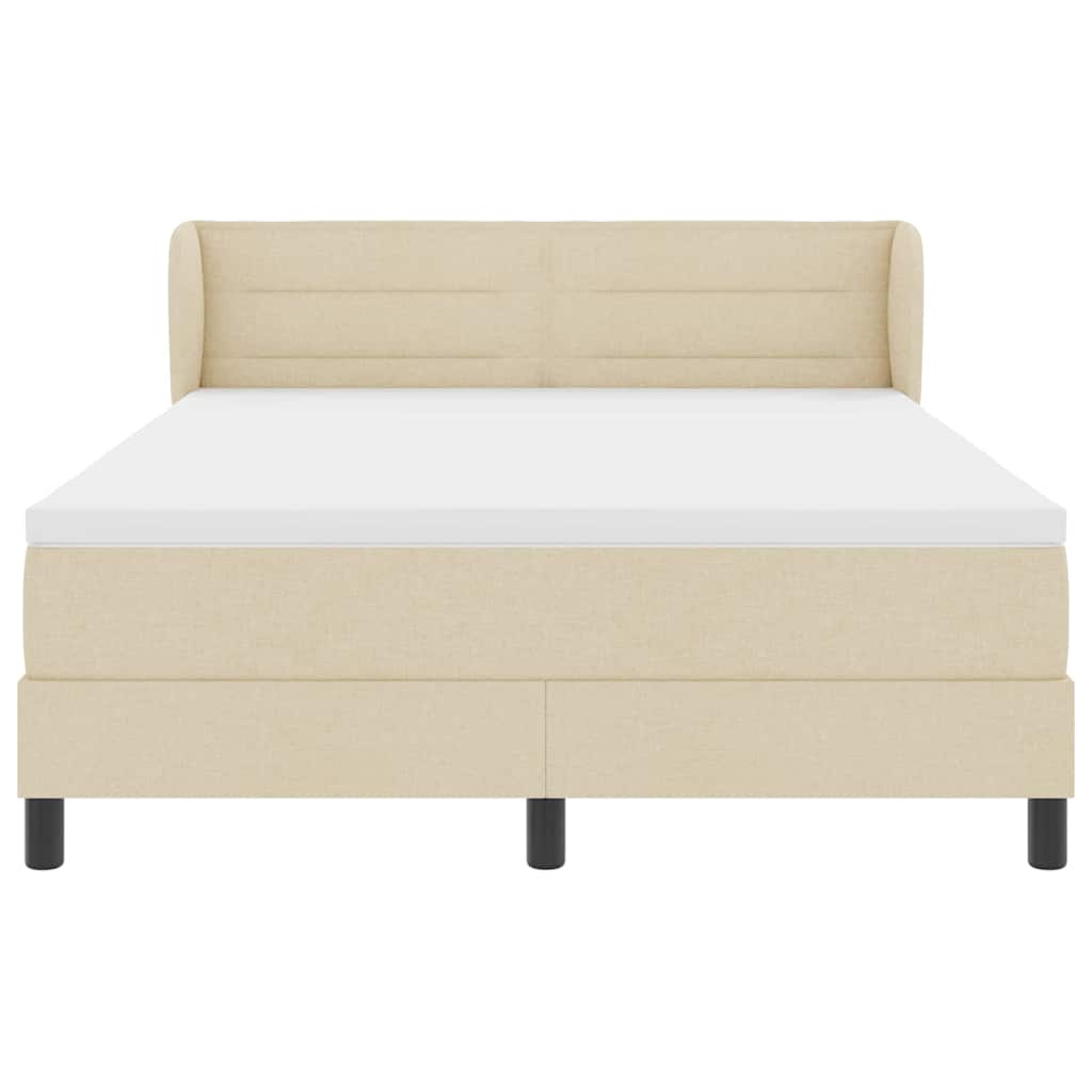 Lit à ressorts avec matelas Crème 140 x 190 cm tissu - XIOS
