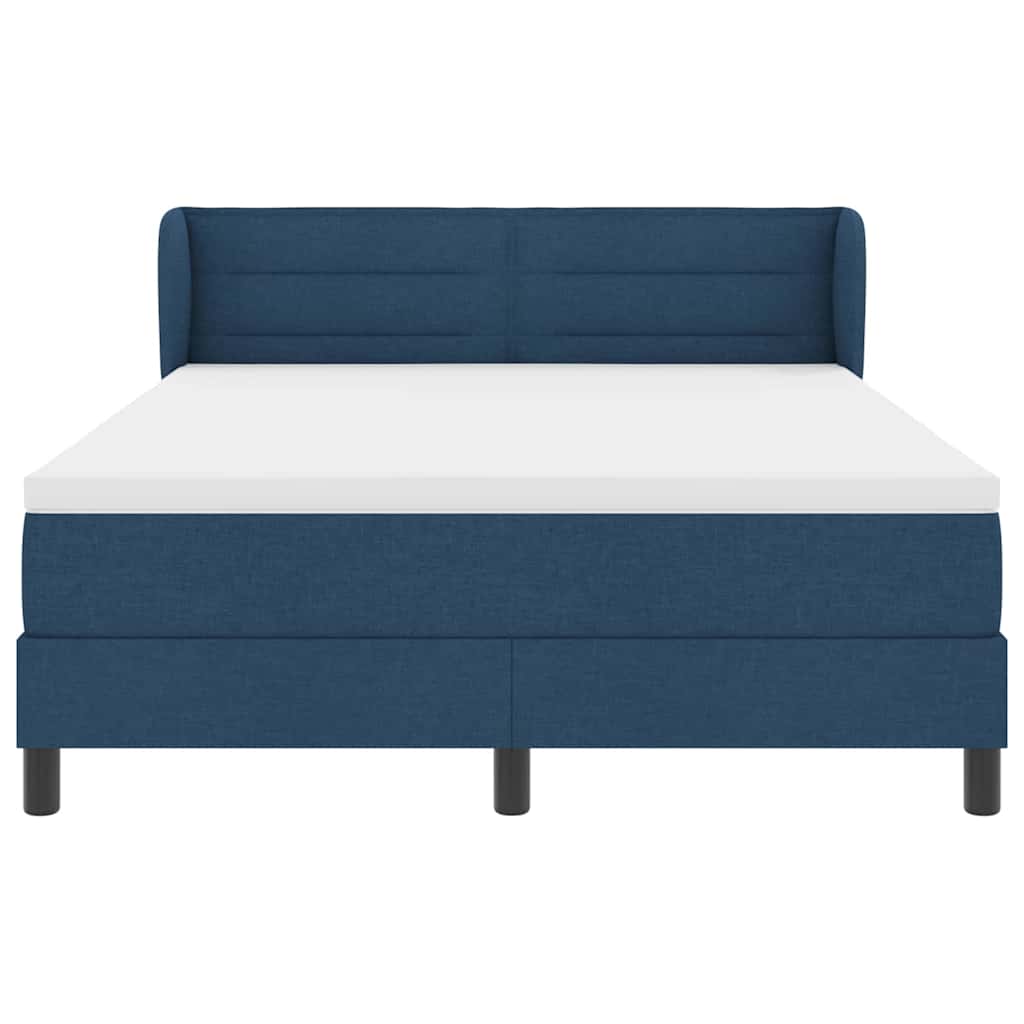 Lit à ressorts avec matelas Bleu 140 x 190 cm tissu - XIOS