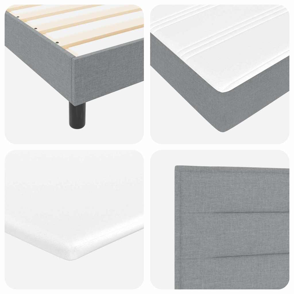 Lit à ressorts avec matelas Gris clair 140 x 200 cm tissu - XIOS