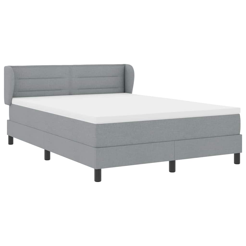 Lit à ressorts avec matelas Gris clair 140 x 200 cm tissu - XIOS
