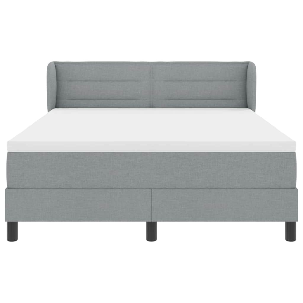 Lit à ressorts avec matelas Gris clair 140 x 200 cm tissu - XIOS