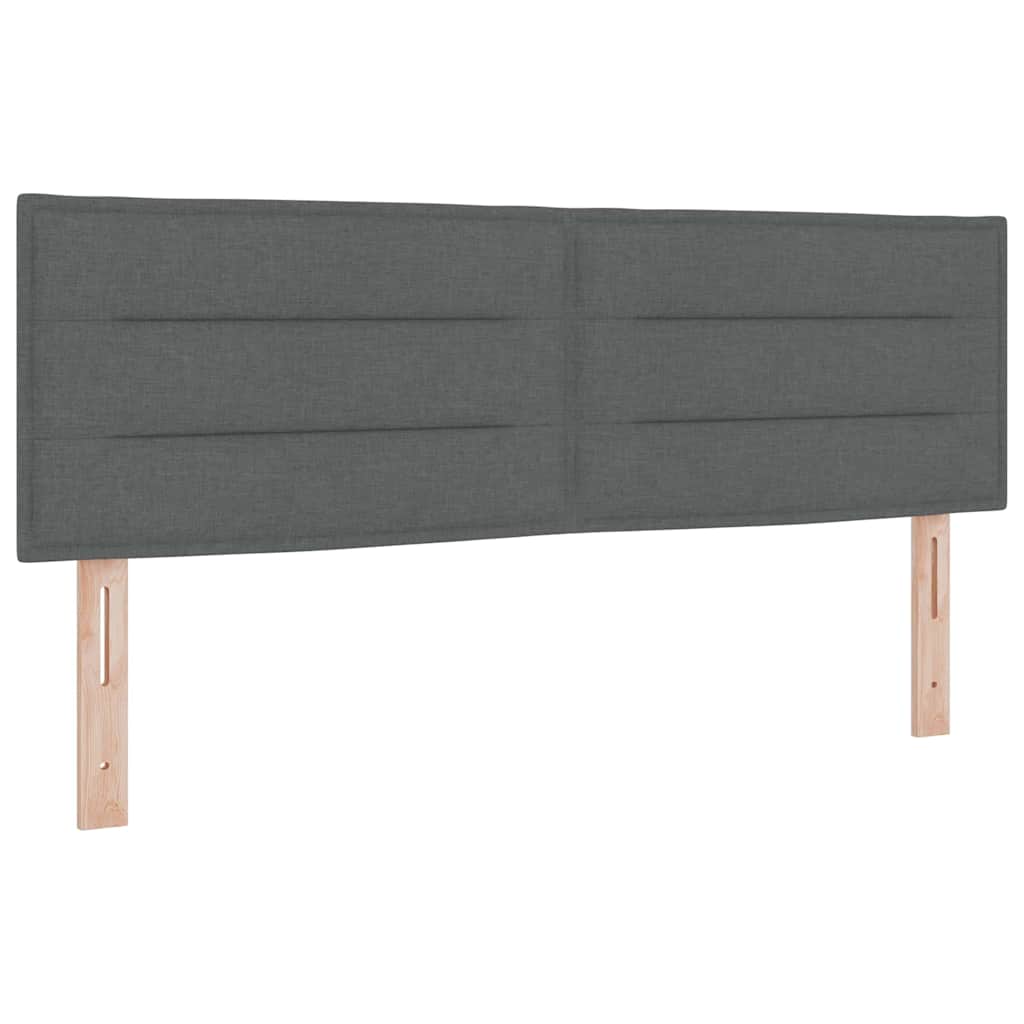 Lit à ressorts avec matelas Gris foncé 140 x 200 cm tissu - XIOS