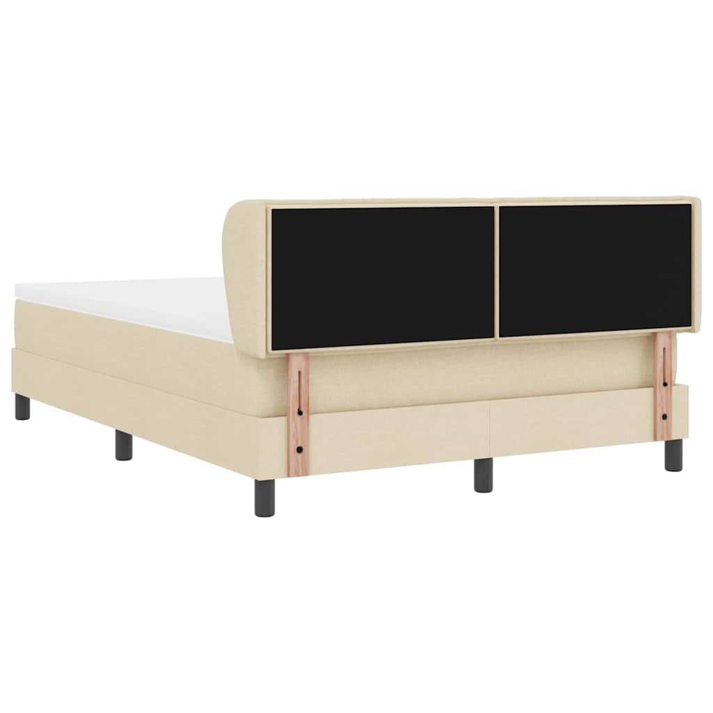 Lit à ressorts avec matelas Crème 140 x 200 cm tissu - XIOS
