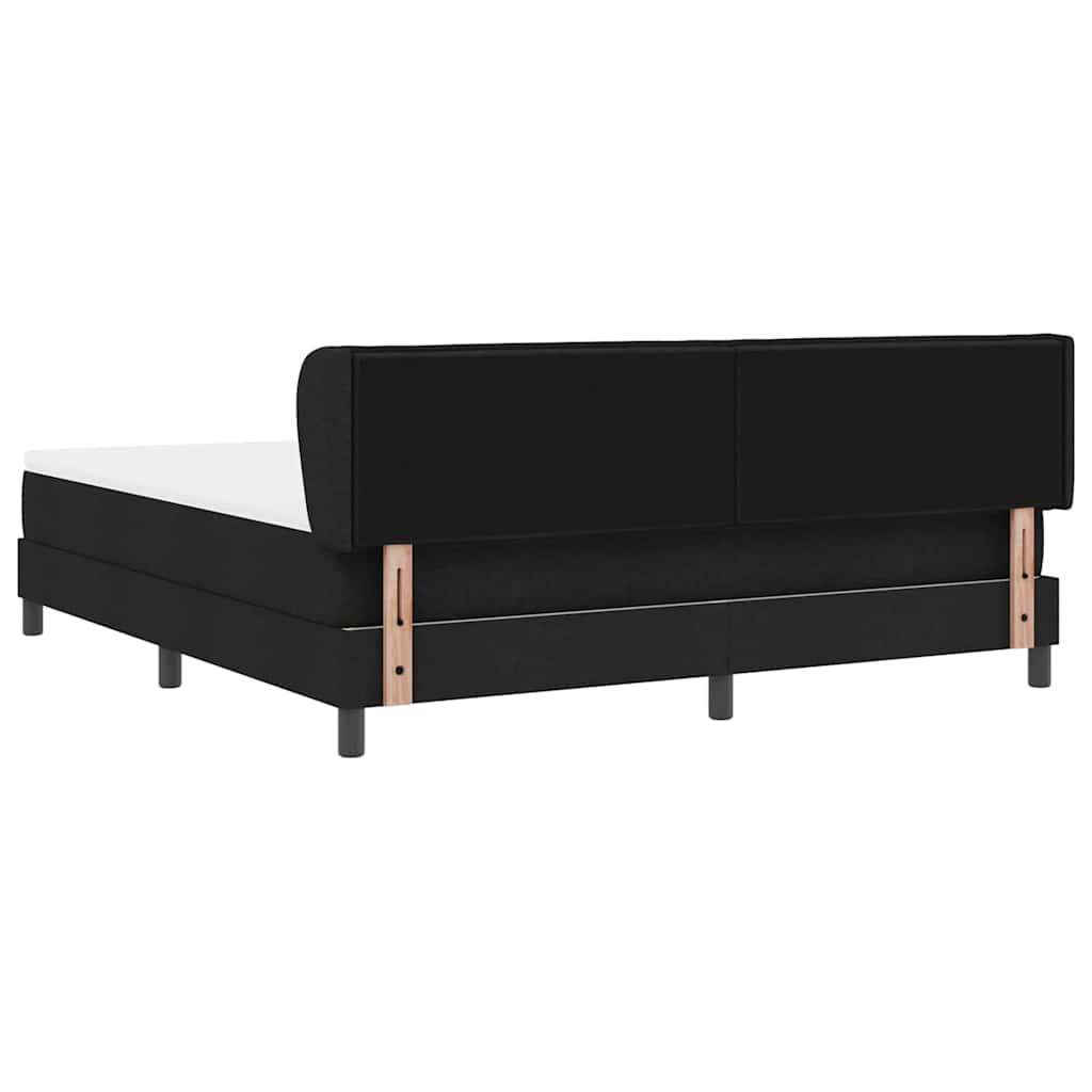 Lit à ressorts avec matelas Noir 180 x 200 cm tissu - XIOS