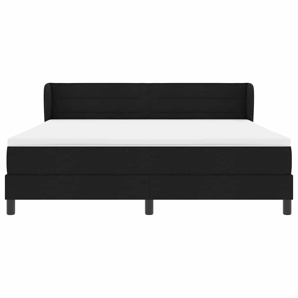 Lit à ressorts avec matelas Noir 180 x 200 cm tissu - XIOS