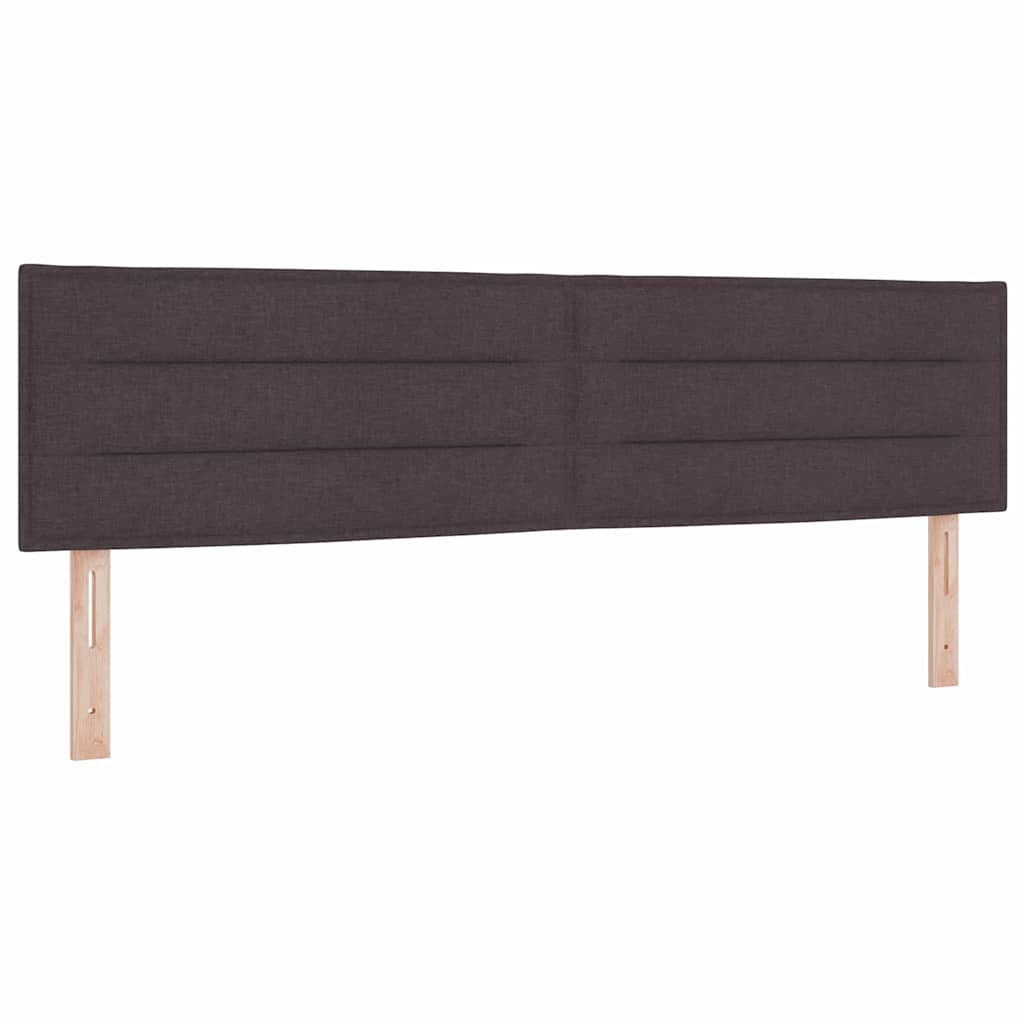Lit à ressorts avec tête de lit Marron foncé 180 x 200 cm tissu