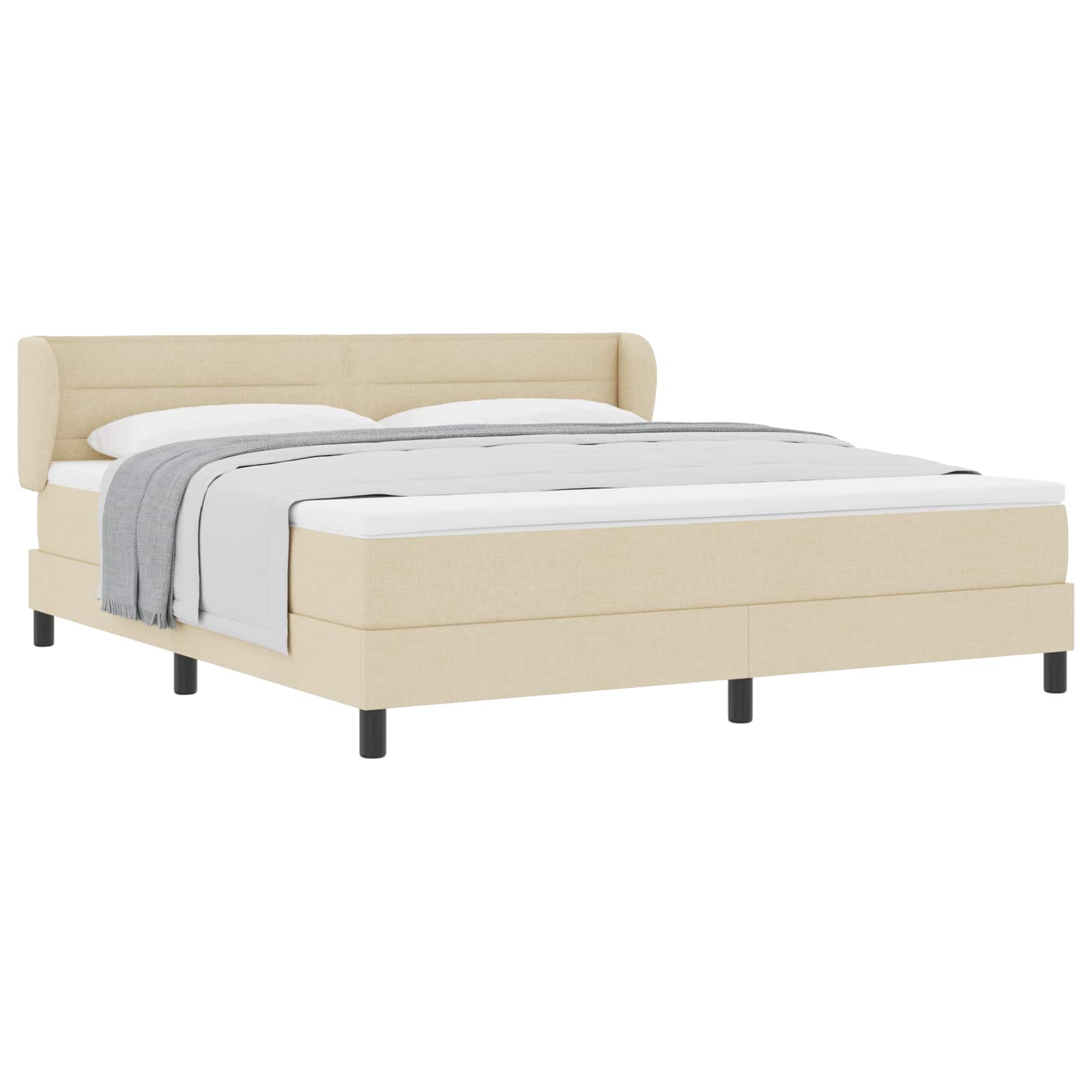 Lit à ressorts avec matelas Crème 180 x 200 cm tissu - XIOS