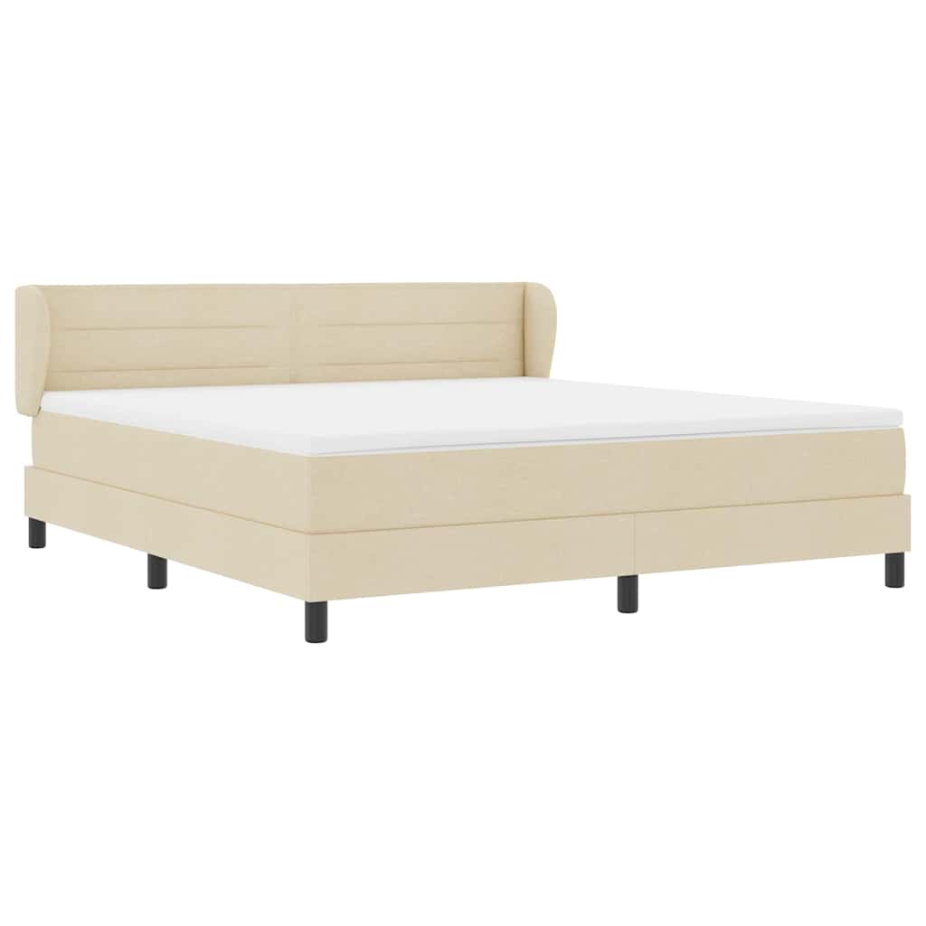 Lit à ressorts avec matelas Crème 180 x 200 cm tissu - XIOS