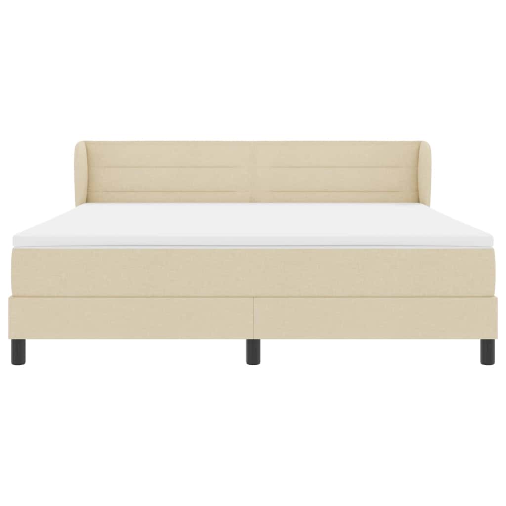 Lit à ressorts avec matelas Crème 180 x 200 cm tissu - XIOS