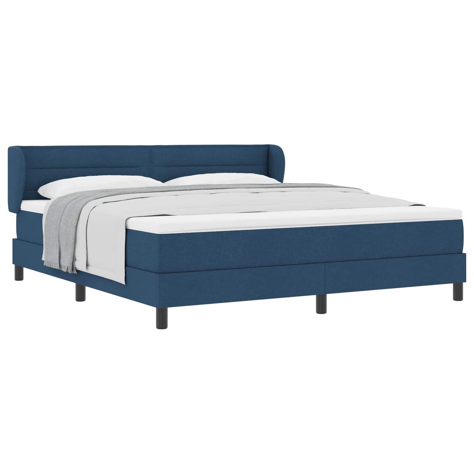 Lit à ressorts avec matelas Bleu 180 x 200 cm tissu - XIOS