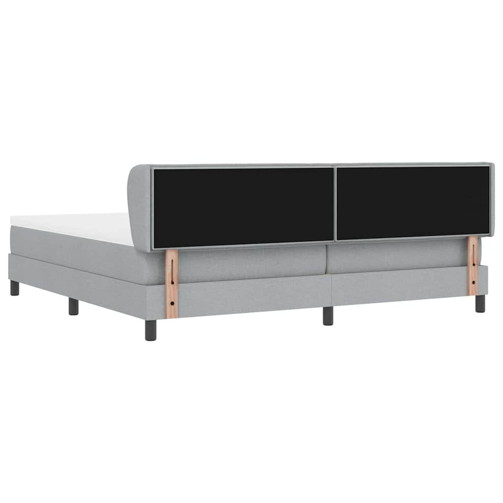 Lit à ressorts avec matelas Gris clair 200 x 200 cm tissu - XIOS
