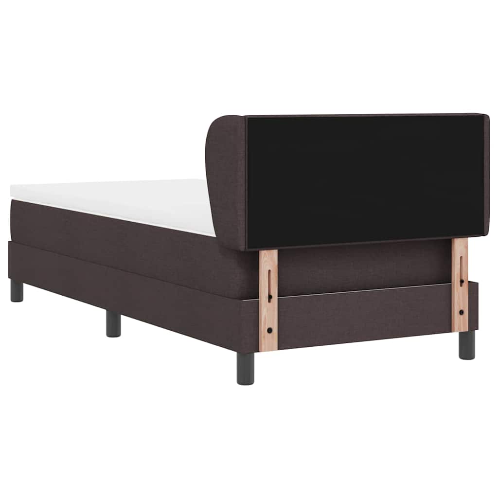 Lit à ressorts avec matelas Marron foncé 90 x 190 cm tissu - XIOS