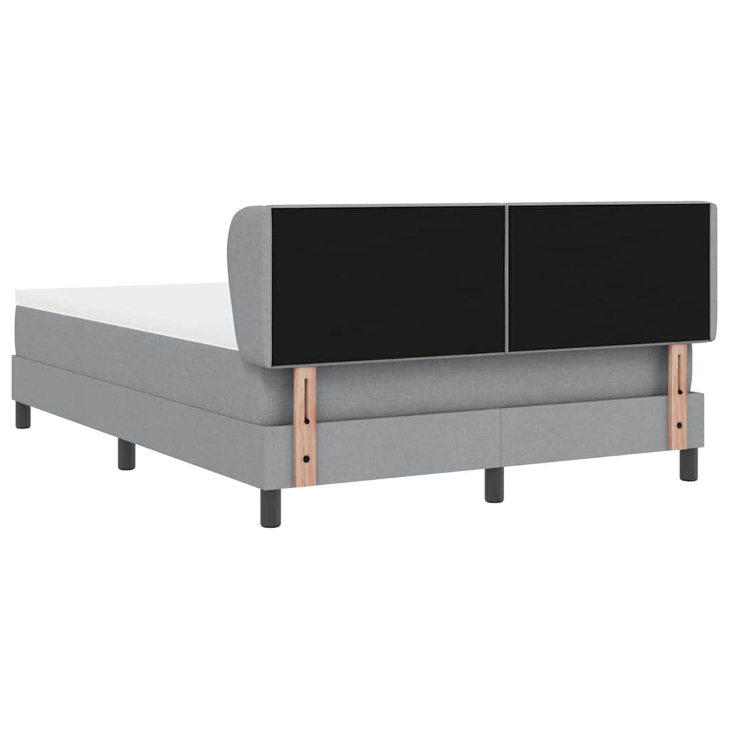 Lit à ressorts avec tête de lit Gris clair 140 x 190 cm tissu - XIOS