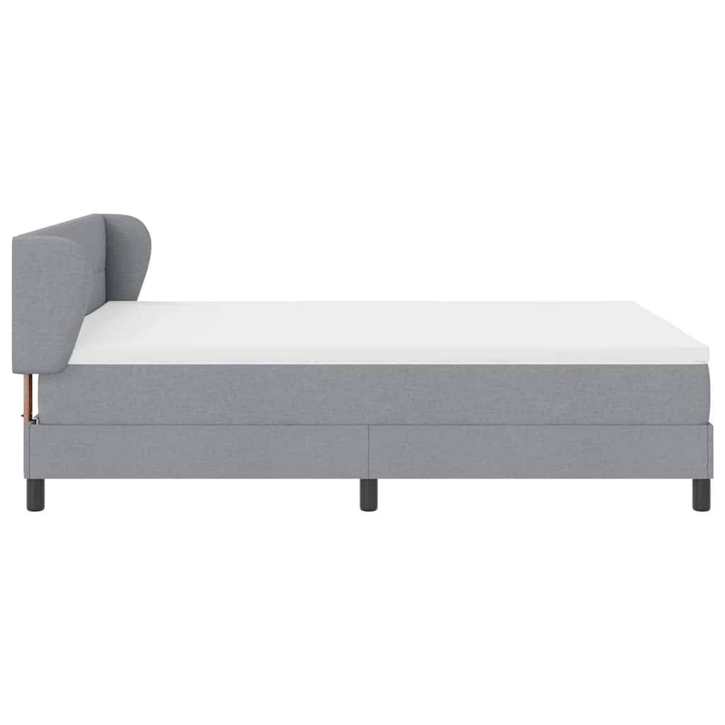 Lit à ressorts avec tête de lit Gris clair 140 x 190 cm tissu - XIOS