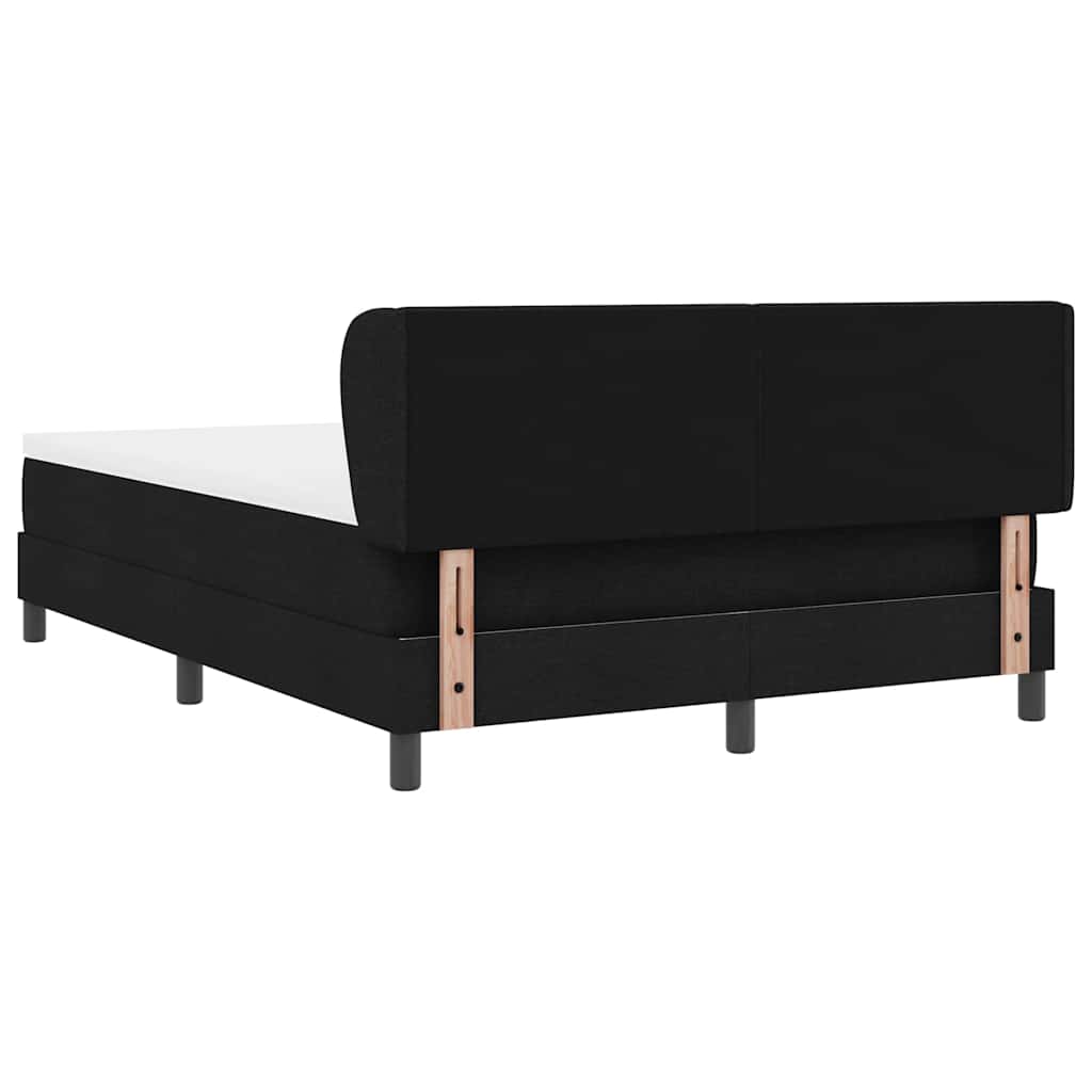 Lit à ressorts avec tête de lit Noir 140 x 190 cm tissu - XIOS