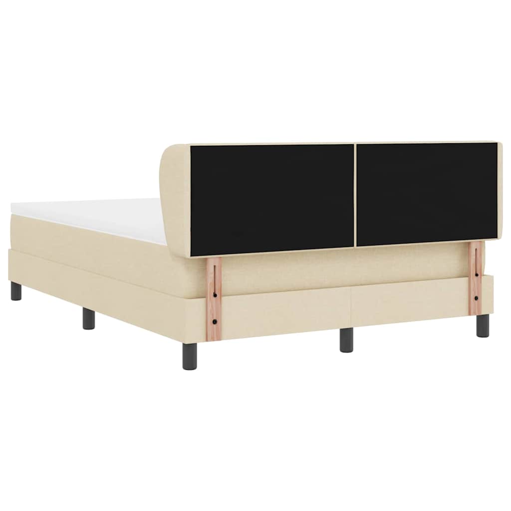 Lit à ressorts avec matelas Crème 140 x 190 cm tissu - XIOS