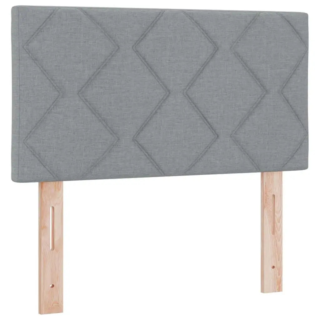 Lit à ressorts avec tête de lit Gris clair 80 x 200 cm tissu - XIOS