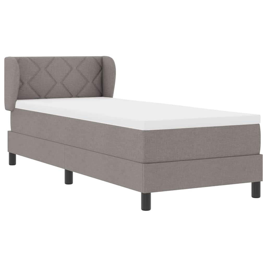 Lit à ressorts avec tête de lit Taupe 80 x 200 cm tissu - XIOS