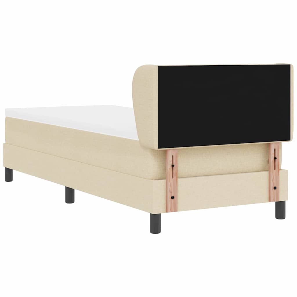 Lit à ressorts avec matelas Crème 80 x 200 cm tissu - XIOS