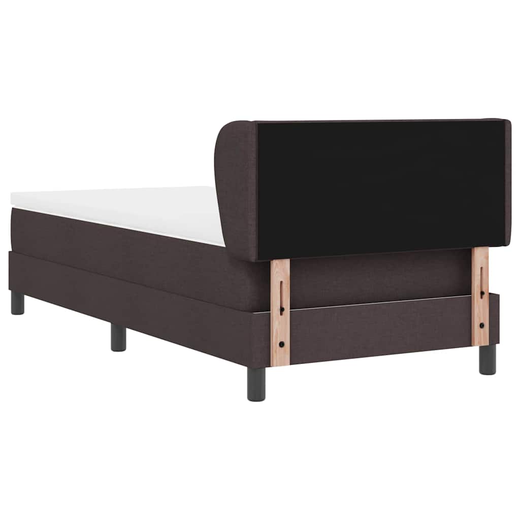 Lit à ressorts avec tête de lit Marron foncé 100 x 200 cm tissu - XIOS
