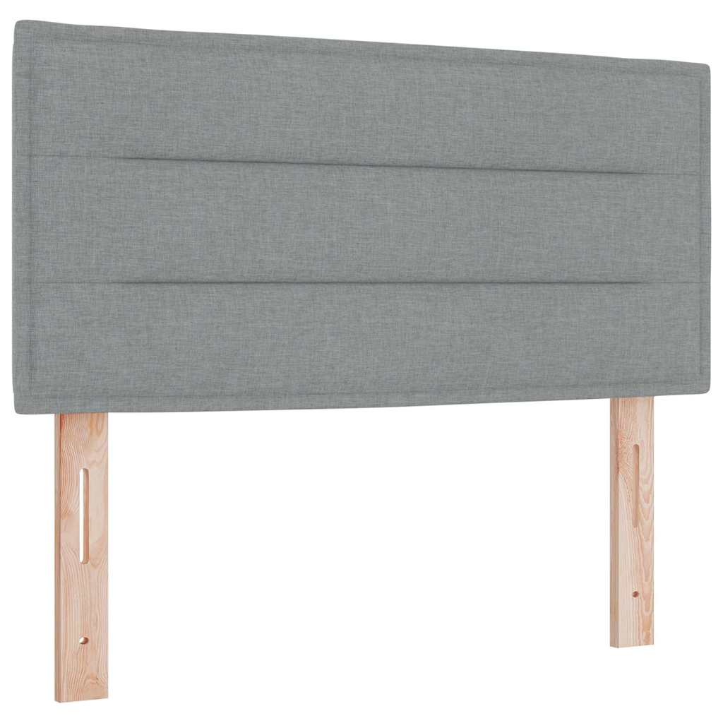 Lit à ressorts avec matelas Gris clair 80 x 200 cm tissu - XIOS